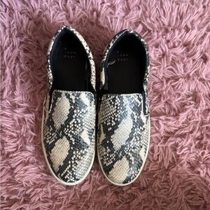 A New Day Kids Snake Print Sneakers - Black and Cream